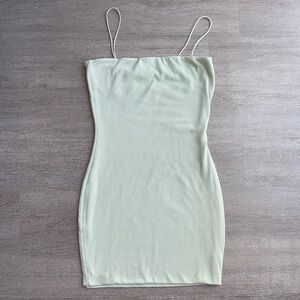 Large Love Tree Ribbed Cami Dress in the Color Moss 1256
